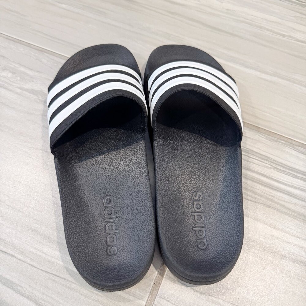 Adidas Mens Striped Slides Size 8 - Picture 4 of 8